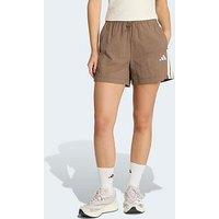 Adidas Sportswear Women'S Woven 3-Stripe Shorts - Brown