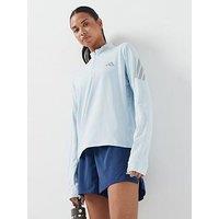 Adidas Women'S Running Adi365 Iconic Stripes Zip Top - Blue