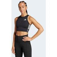 Adidas Women'S Running Adizero Crop Zip Tank - Black