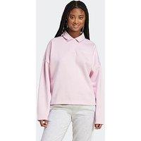 Adidas Sportswear Women'S Essentials Linear Fleece Polo Sweatshirt - Pink