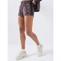 Adidas Sportswear Women'S Seasonal Essentials Leopard Print Woven Shorts - Brown