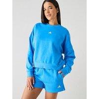 Adidas Sportswear Women'S Essentials Small Logo Feel Cozy Sweatshirt - Blue