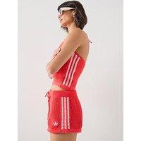 Adidas Originals Women'S Knitted Crochet Shorts - Red