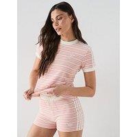 Adidas Originals Womens Striped Shorts - Pink