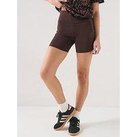 Adidas Sportswear Women'S Seasonal Essentials Leopard Print Biker Shorts With 3-Stripes - Brown