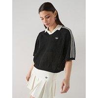 Adidas Originals Women'S Knitted Crochet Polo - Black