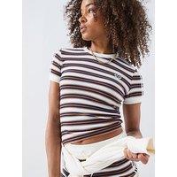 Adidas Originals Women'S Striped T-Shirt - Blue