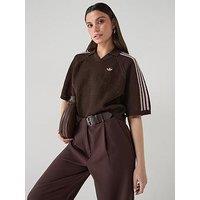 Adidas Originals Women'S Knitted Crochet Polo - Brown
