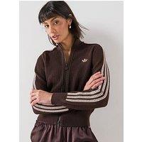 Adidas Originals Women'S Knitted Crochet Firebird Track Top - Brown
