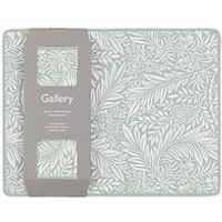 Gallery Direct Farmhouse Blue Leaf Placemat & Coaster Set