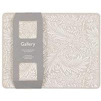 Gallery Direct Farmhouse Pink Leaf Placemat & Coaster Set