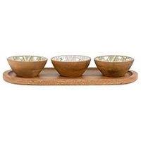 Gallery Direct Set Of 3 Mango Wood Nibble Bowls