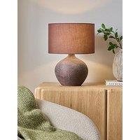 The Very Collection Distressed Scratch Table Lamp - Brown