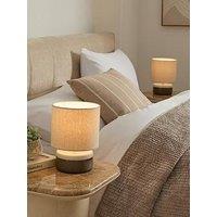 The Very Collection Set Of 2 Black/White Half Round Table Lamps