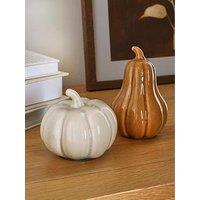The Very Collection Set Of 2 Ceramic Shaped Pumpkins