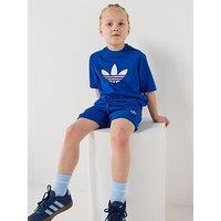 Adidas Originals Kids Unisex Trefoil Loose Shorts And T-Shirt Set - Blue