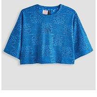 Adidas Girls Future Icons All Over Printed T-Shirt - Blue