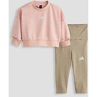 Adidas Sportswear Infant Unisex Seasonals Sweatshirt And Joggers Set - Pink