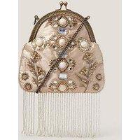 Monsoon Adela Tassel Purse - Cream