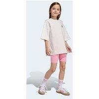 Adidas Originals Kids Girl'S Cycling Shorts And Tee Set Kids - Pink