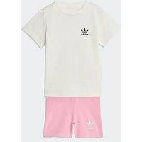 Adidas Originals Infant Girl'S Cycling Shorts And T-Shirt Set Kids - Pink