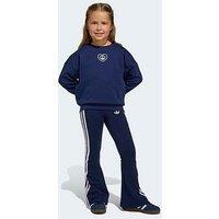 Adidas Originals Kids Girl'S Disney Crew And Flared Leggings Set - Blue