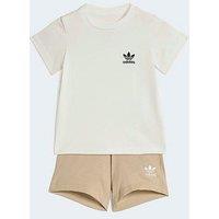 Adidas Originals Infant Unisex Shorts Tee Set - Beige