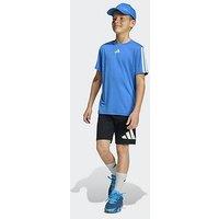 Adidas Junior Boys Train Essentials 3-Stripe T-Shirt - Blue