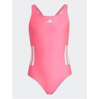 Adidas Girls 3-Stripe Swimsuit - Pink