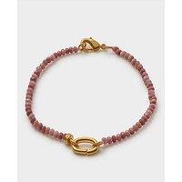 Katie Loxton Rhodochrosite Bracelet , Gold Coated , 18Cm