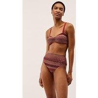 Monsoon Zaria Crochet High Waist Bikini Bottoms - Red