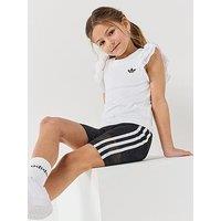 Adidas Originals Kids Girl'S Lace Cycling Short T-Shirt Set - White