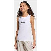 Adidas Sportswear Junior Girls Girls Linear Single Jersey Tank - White