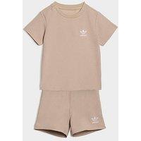 Adidas Originals Infant Unisex Regular Waffle Short T-Shirt Set - Beige
