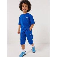 Adidas Originals Kids Unisex Loose Waffle Short T-Shirt Set - Blue