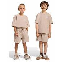 Adidas Originals Kids Unisex Loose Waffle Short T-Shirt Set - Beige