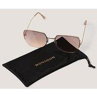 Monsoon Curved Arm Metal Sunglass - Gold