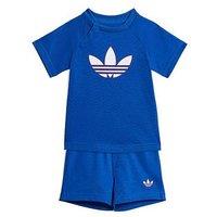 Adidas Originals Infant Unisex Trefoil Short T-Shirt Set - Blue
