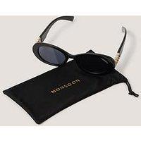 Monsoon Narrow Gold Trim Sunglasses - Black