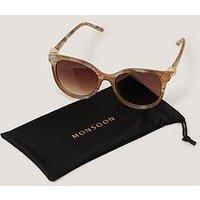 Monsoon Gold Ball Trim Cateye - Brown