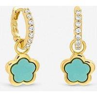 Inicio Gold Plated And Blue Flower Earrings - Gift Pouch