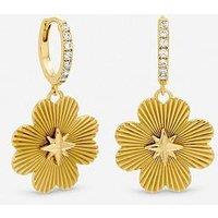 Inicio Gold Plated Diamond Cut Clover Earrings - Gift Pouch