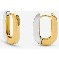 Inicio Two Tone Rectangular Hoop Earrings - Gift Pouch