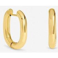 Jon Richard Gold Plated Waterproof Retangle Hoop Earrings