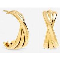 Jon Richard Gold Plated Waterproof Interlock Hoop Earrings