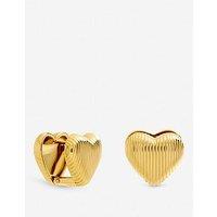 Jon Richard Gold Plated Waterproof Ribbed Heart Hoop Earrings
