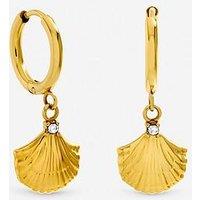 Jon Richard Gold Plated Waterproof Shell Hoop Earrings