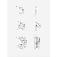 Mood Silver Plated Hoops - Pack Of 3