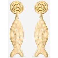 Mood Gold Molten Fish Statement Earrings