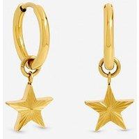Jon Richard Gold Plated Waterproof Diamond Cut Star Huggie Earrings